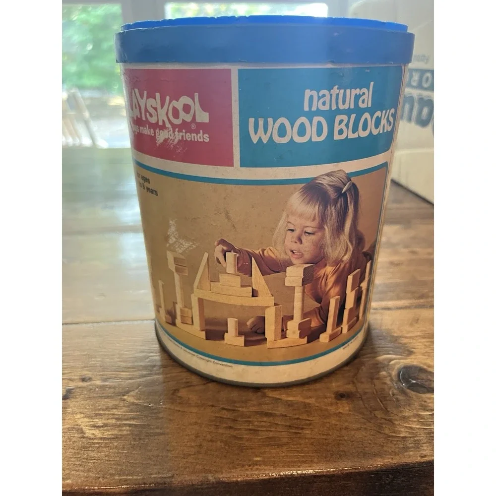 1974 Playskool Colorful Natural Wood Blocks